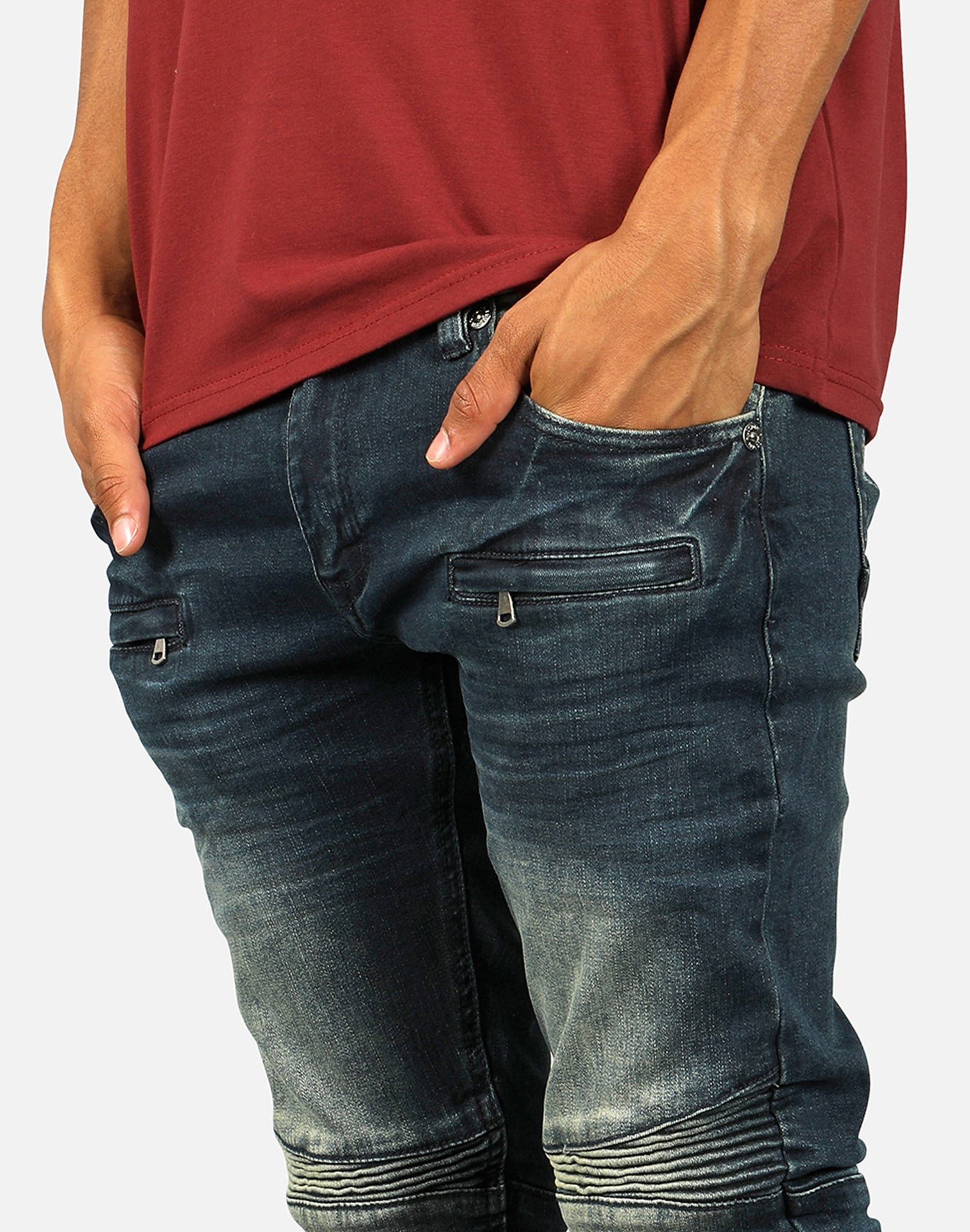 Kilogram Inc. Men's Ripped Moto Jeans