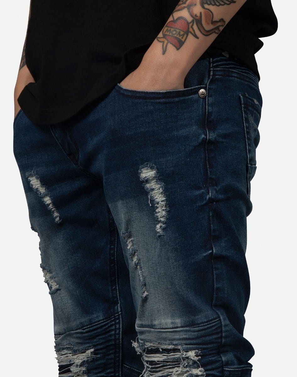 Kilogram Men's Distressed Moto Jeans