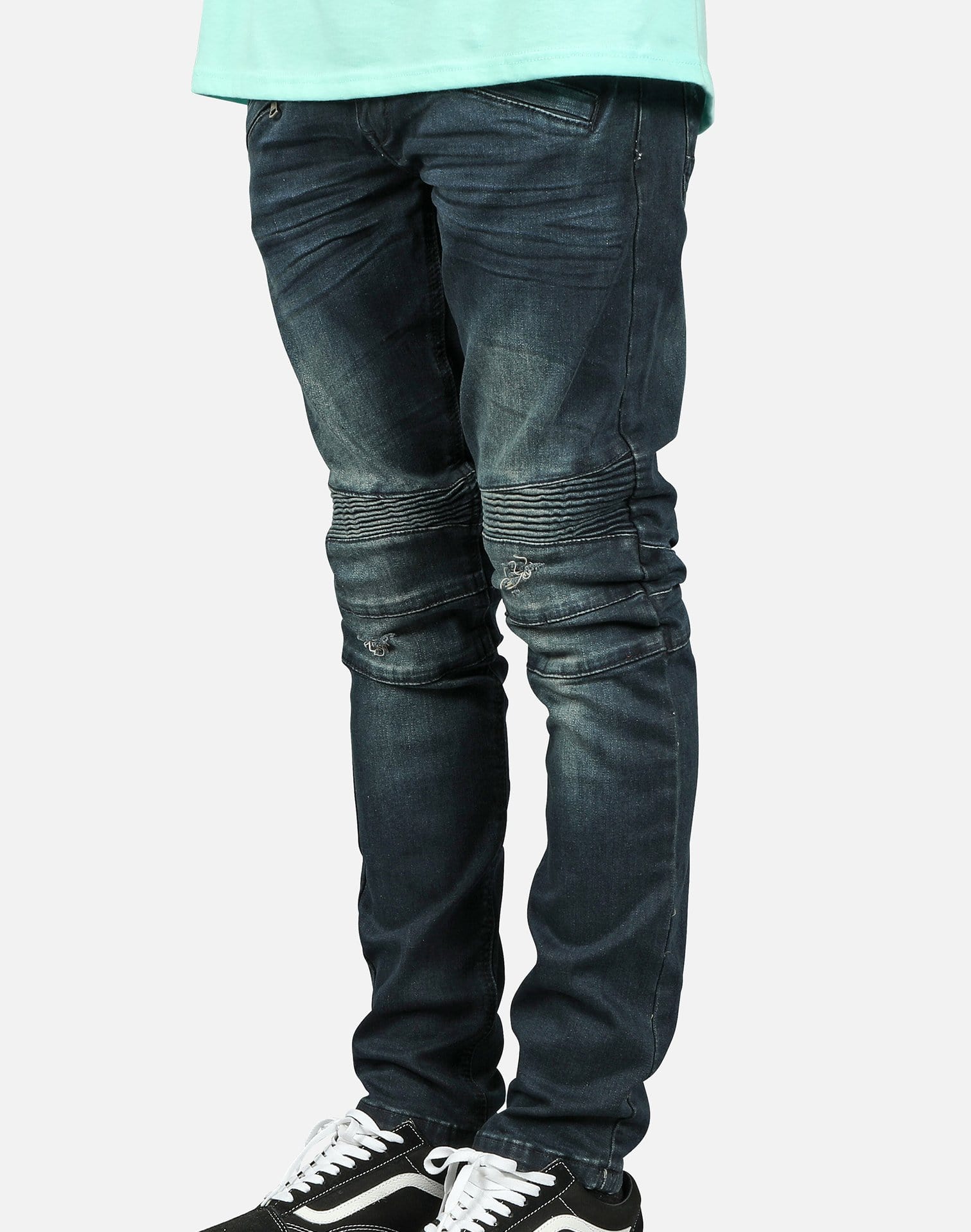 Kilogram Inc. Men's Zip Pocket Moto Jeans