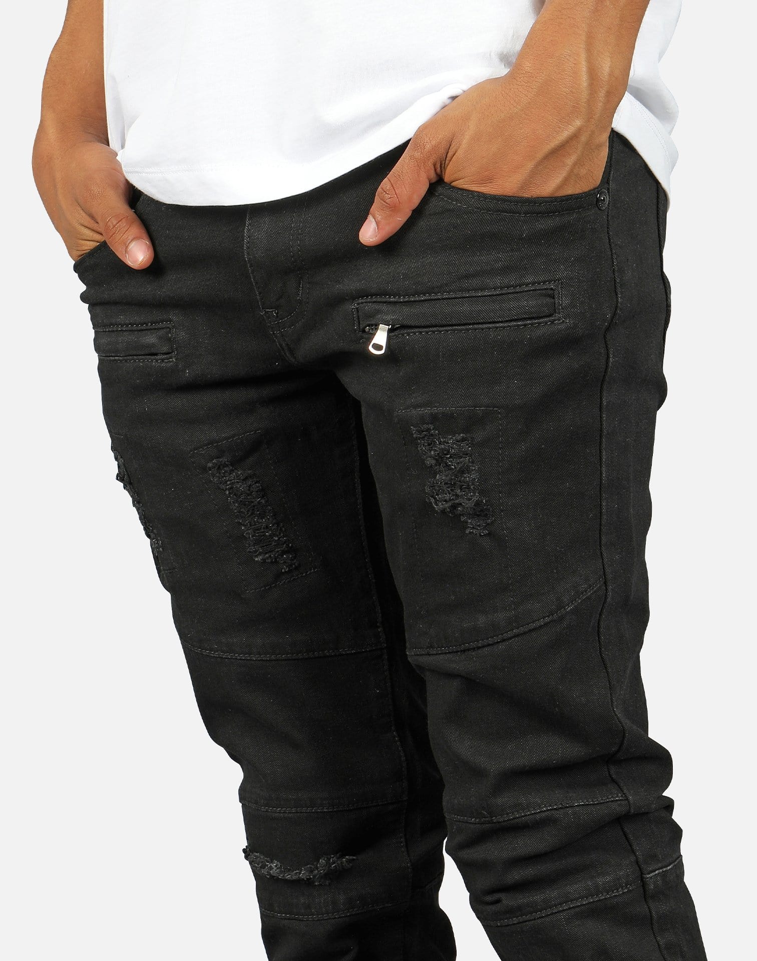 Kilogram Men's Distressed Motor Repair Jeans
