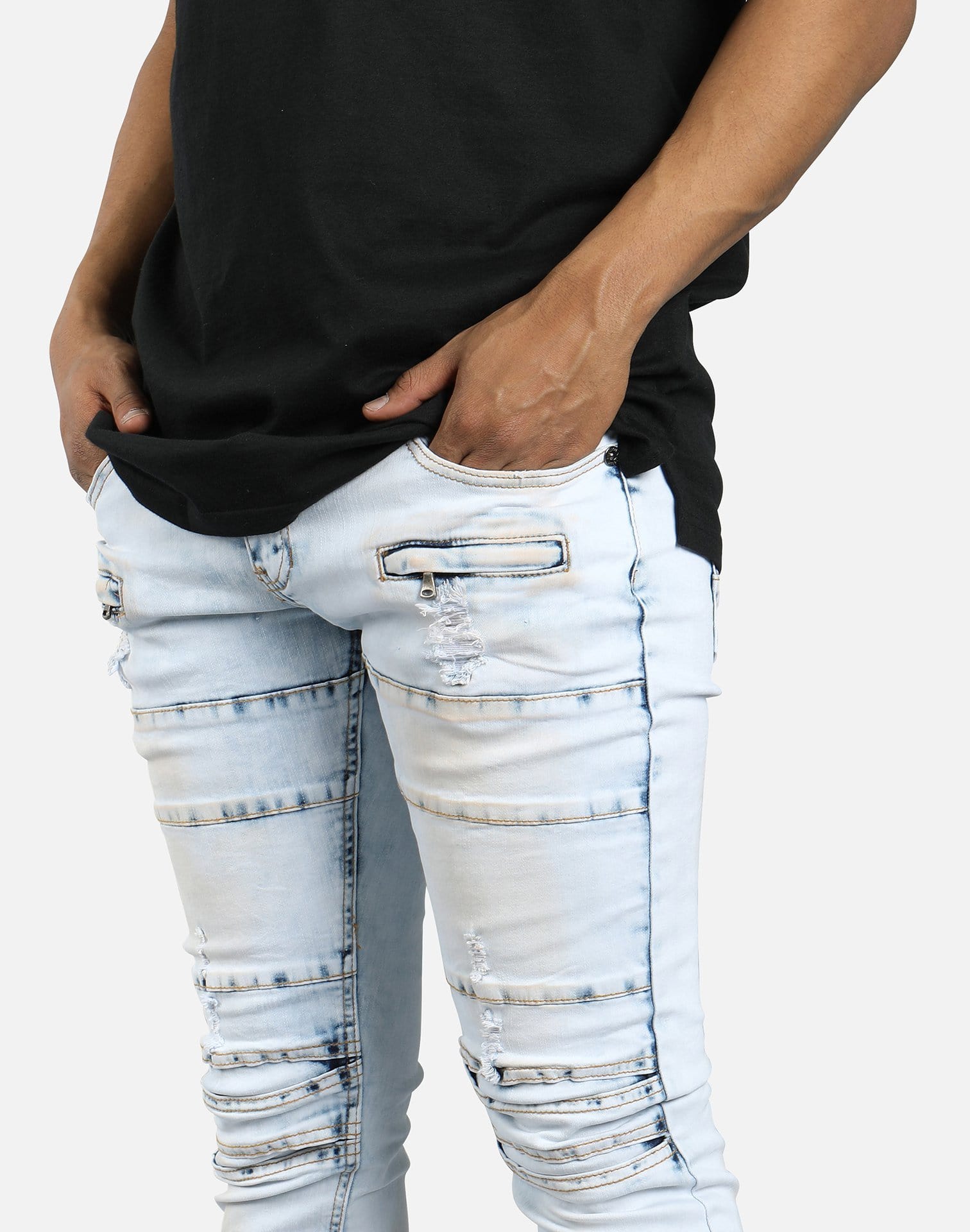 Kilogram Inc. Line Seam Bleached Jeans
