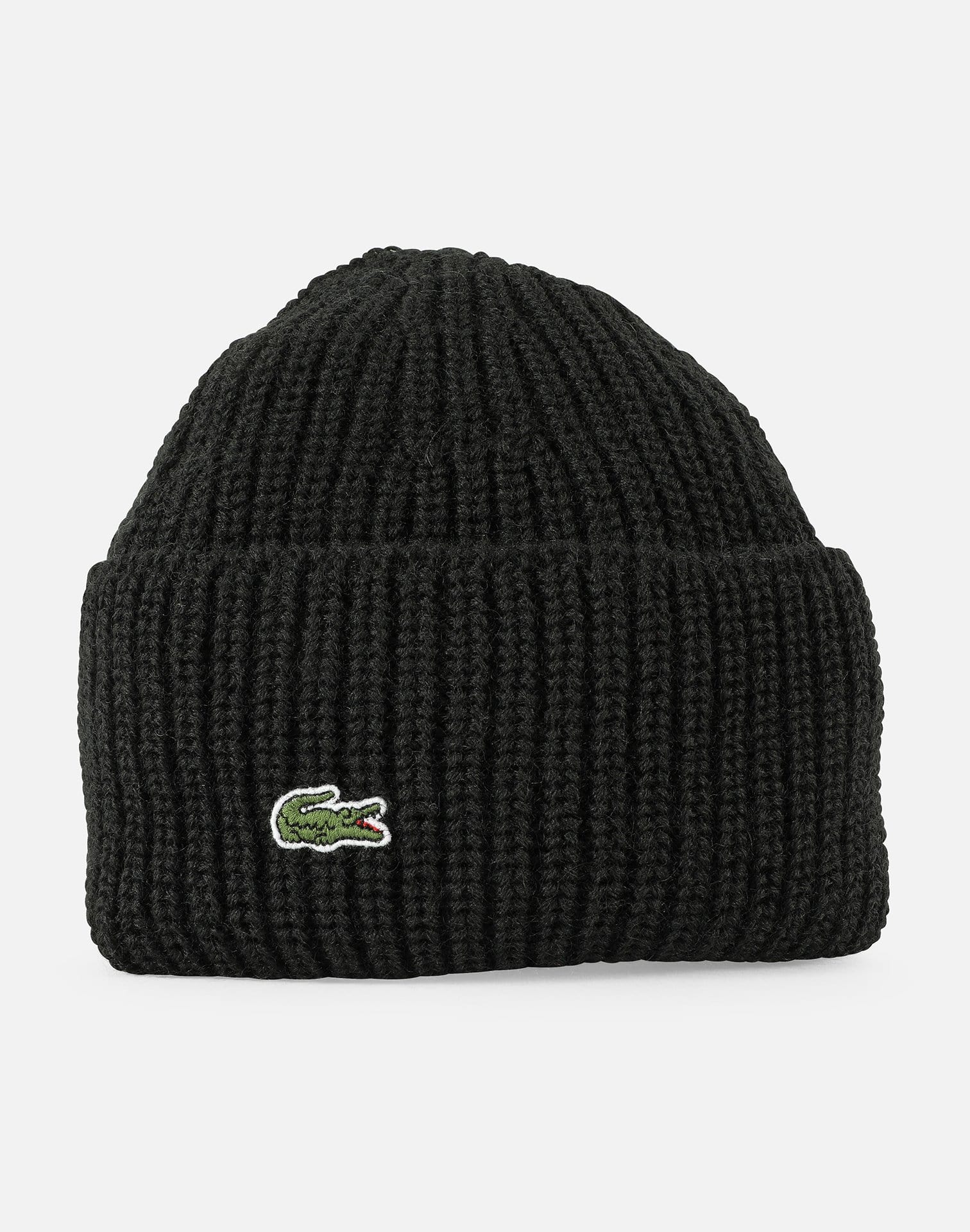 Lacoste Men's Turned Edge Ribbed Wool Beanie