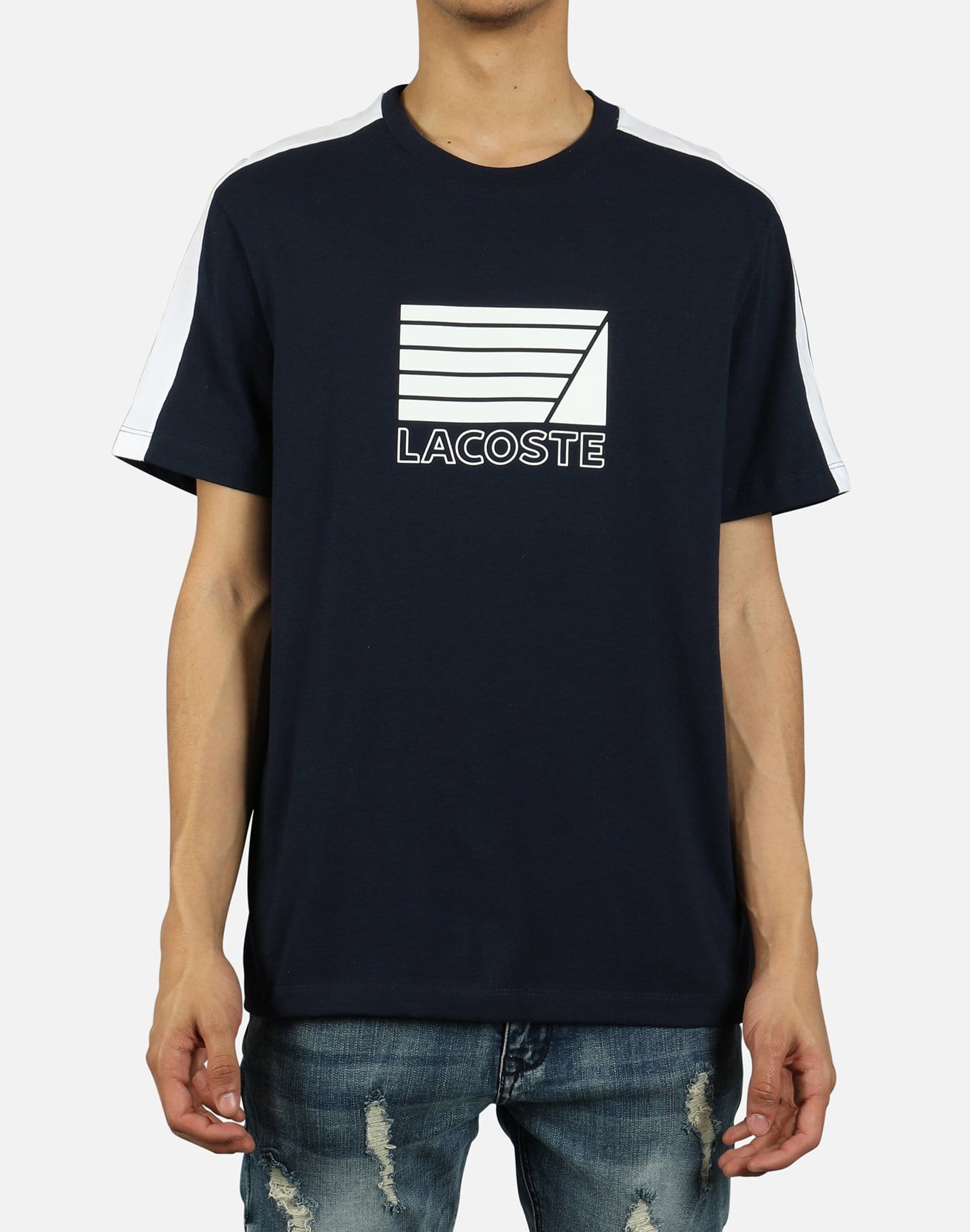 Lacoste Men's Contrast Bands And Nautical Logo Tee