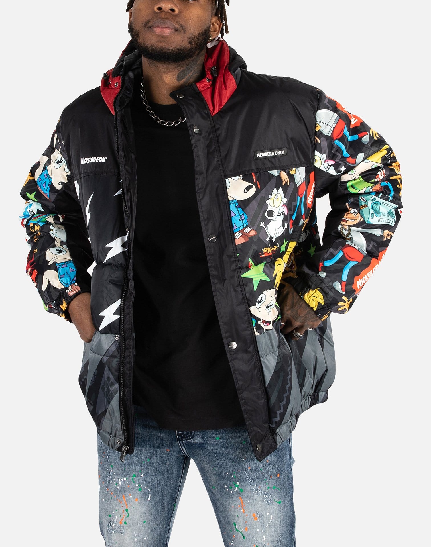 Men's Nickelodeon Shiny Collab Puffer Jacket - FINAL SALE