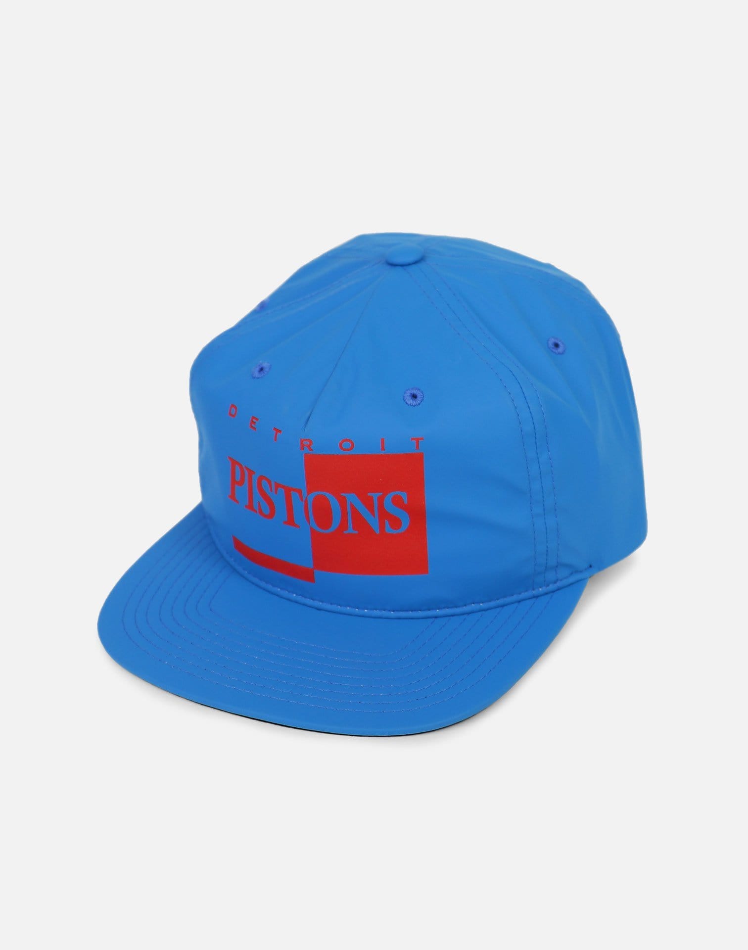 Mitchell & Ness Detroit Pistons Rainy Day Pinch Strapback Hat (Blue)