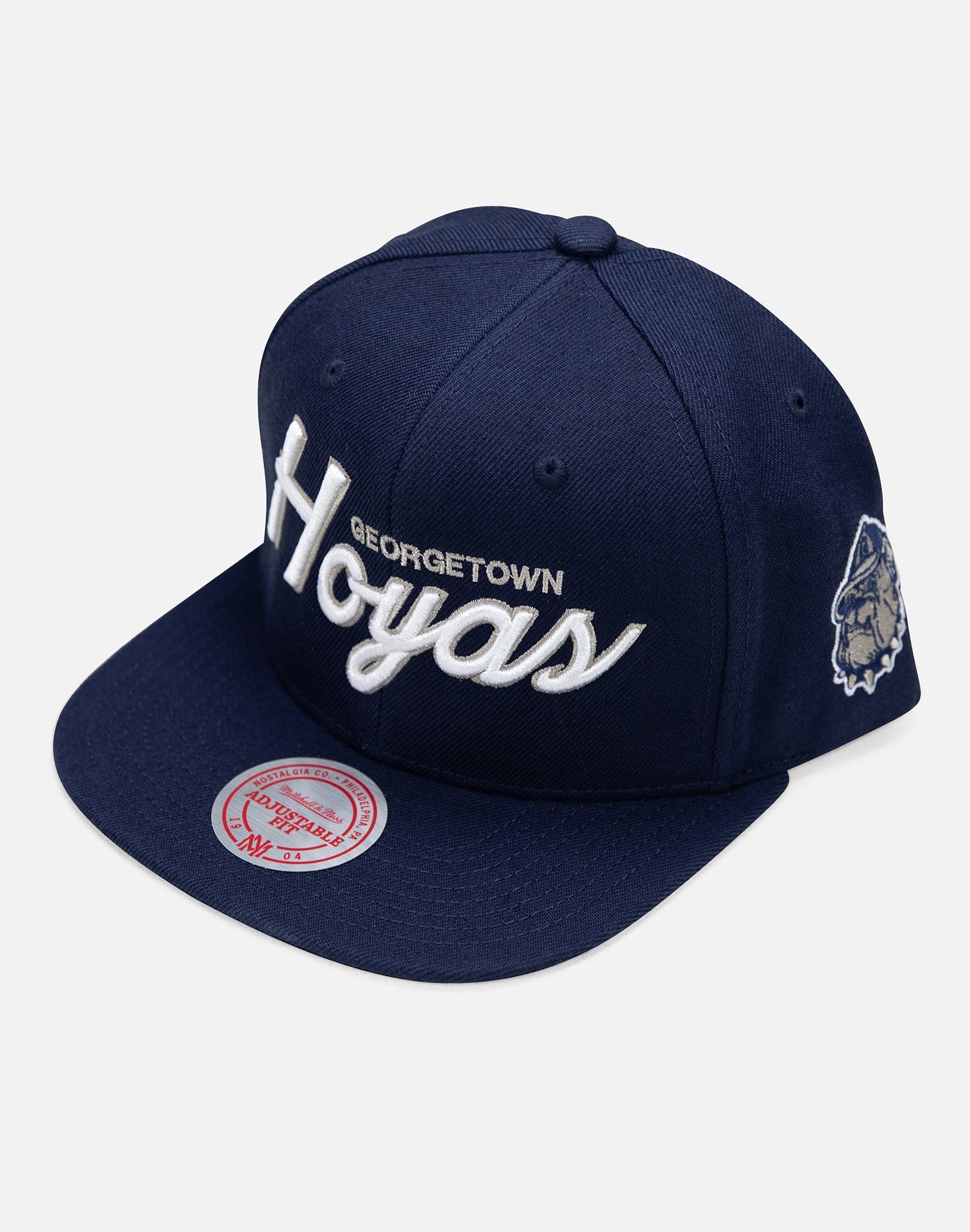 Youth Mitchell & Ness Navy Georgetown Hoyas Varsity Letter Snapback Hat