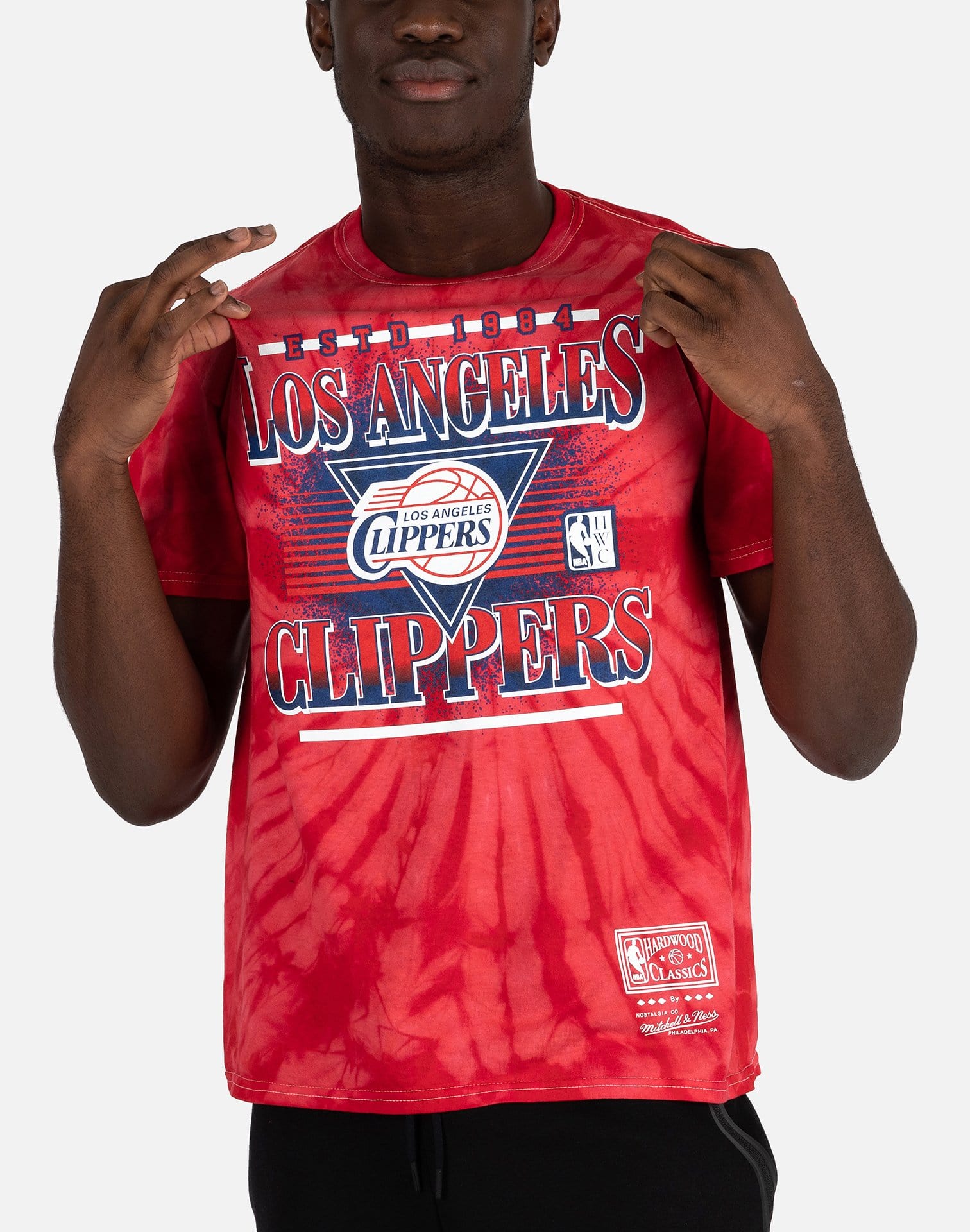 Mitchell And Ness Men LA Clippers Elevate Tee red