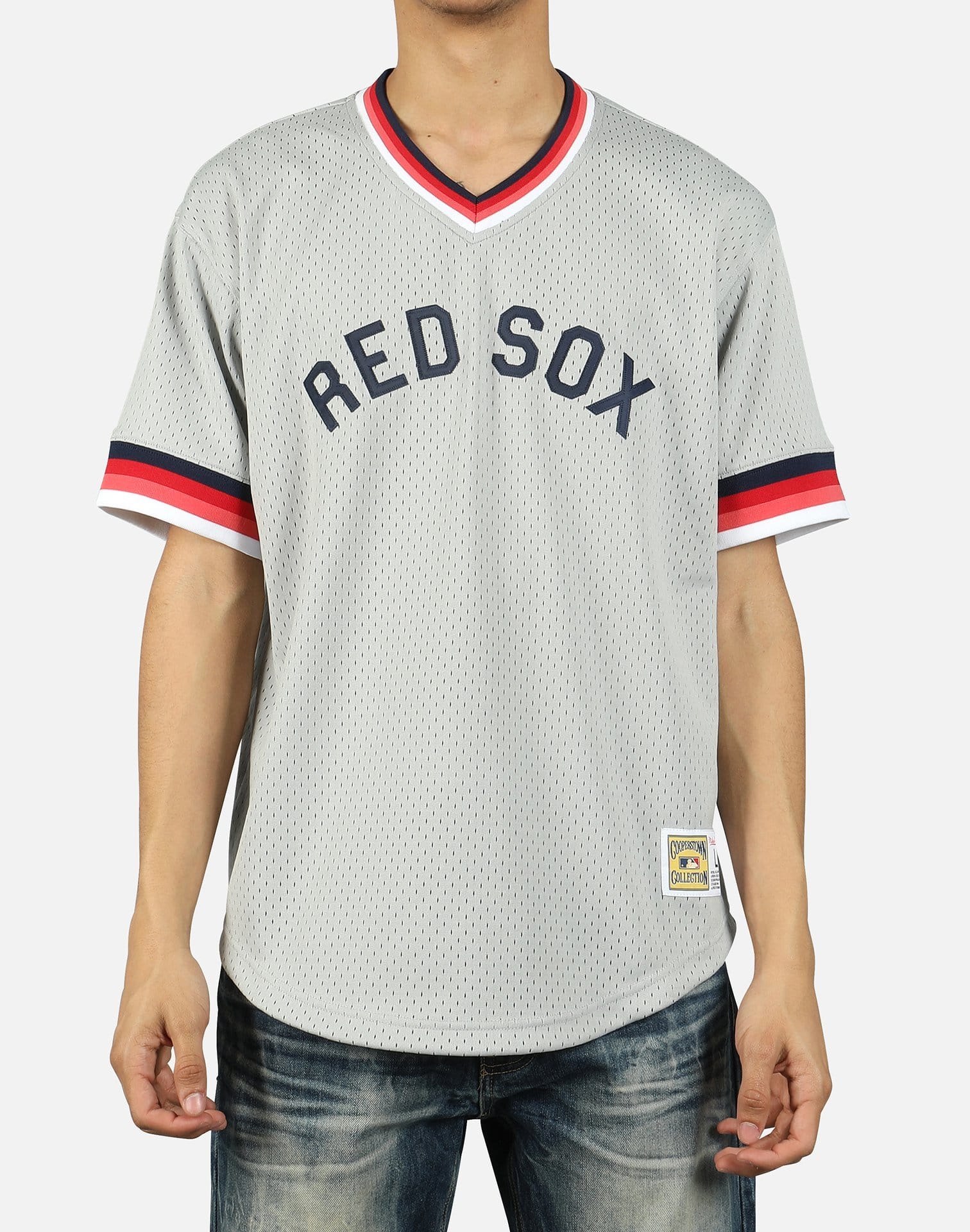 Mitchell & Ness MLB BOSTON RED SOX MESH V- NECK JERSEY