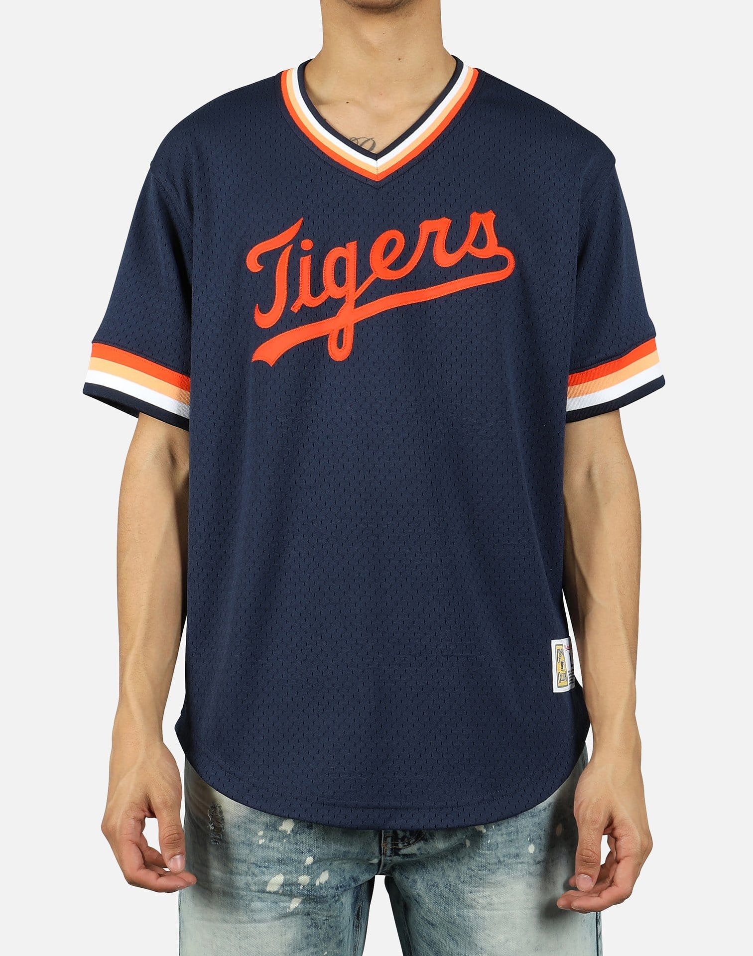 Mitchell Ness MLB DETROIT TIGERS MESH V-NECK JERSEY – DTLR