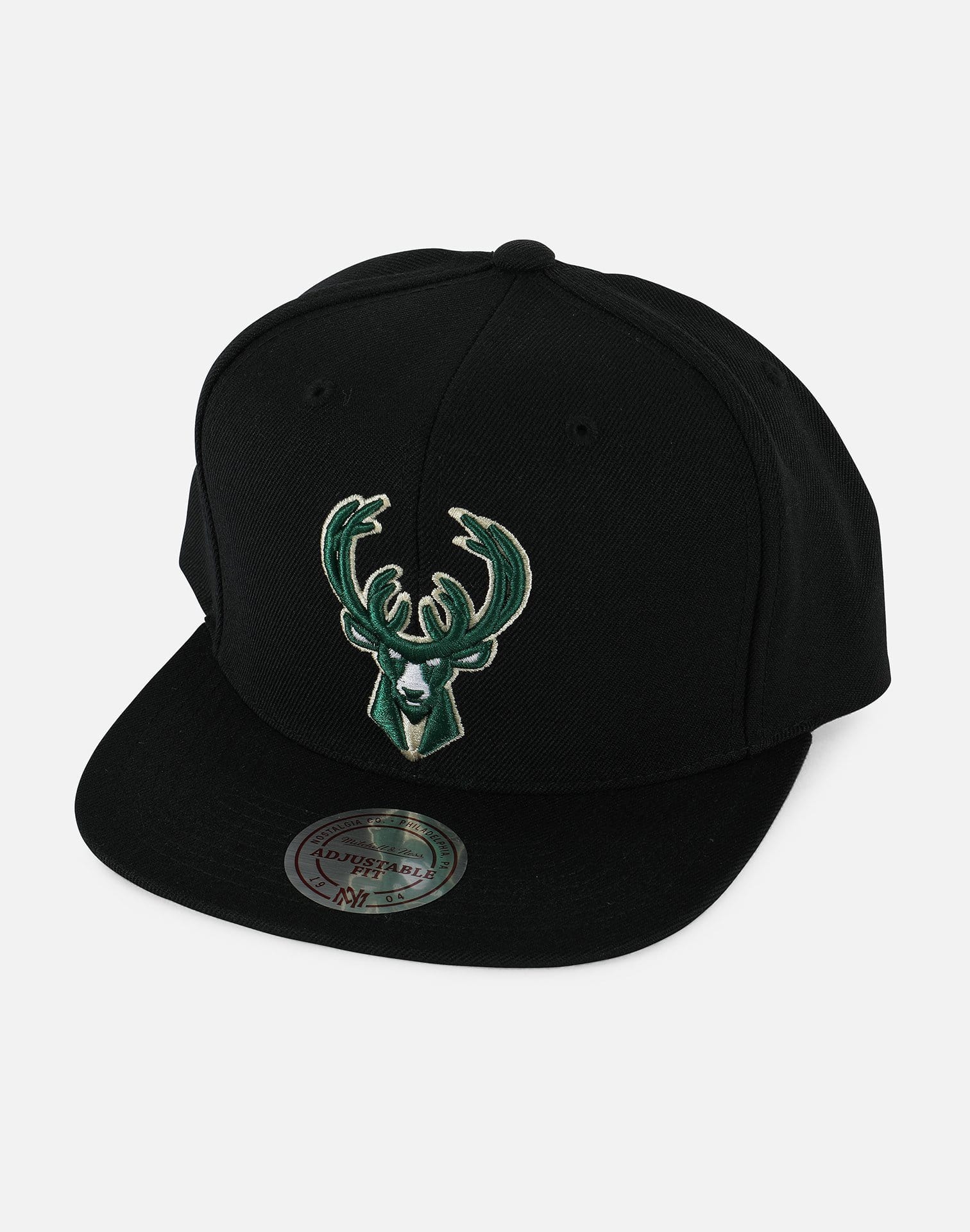Mitchell & Ness NBA Milwaukee Bucks Basic Logo Snapback Hat