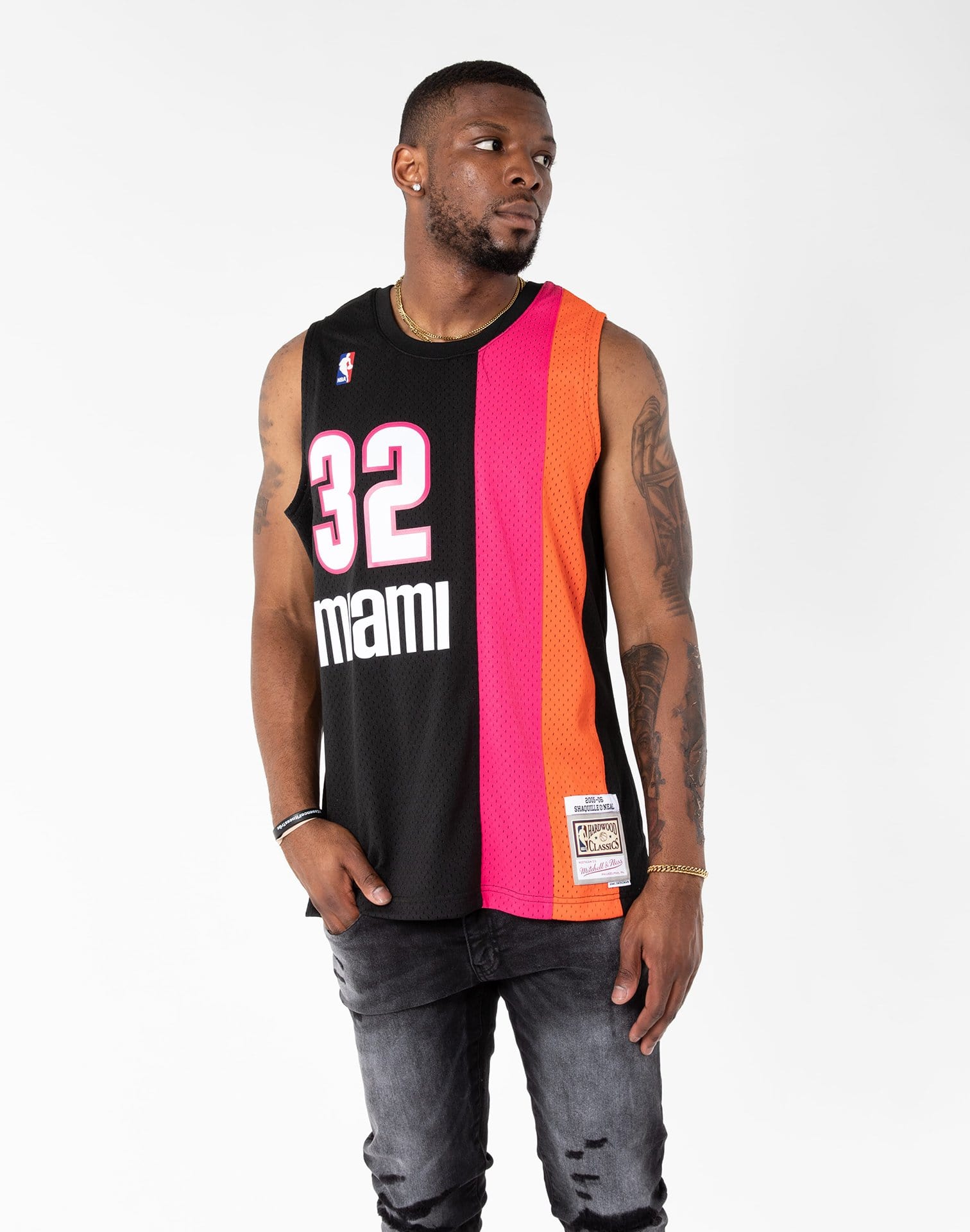 Mitchell & Ness Youth Shaquille O'neal Black Miami Heat 2005-06
