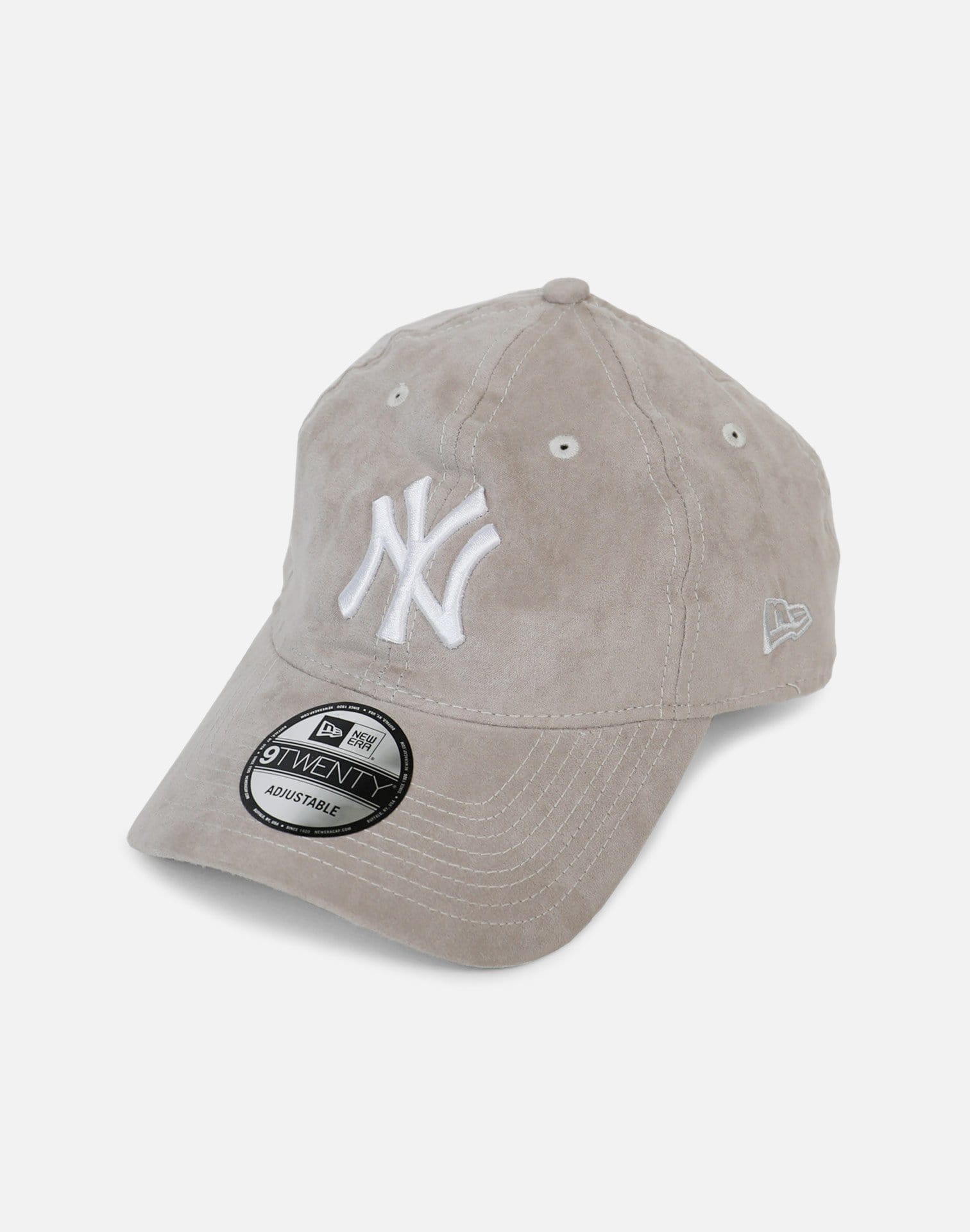 New Era New York Yankees Stone Wash Suede Dad Hat (Grey)