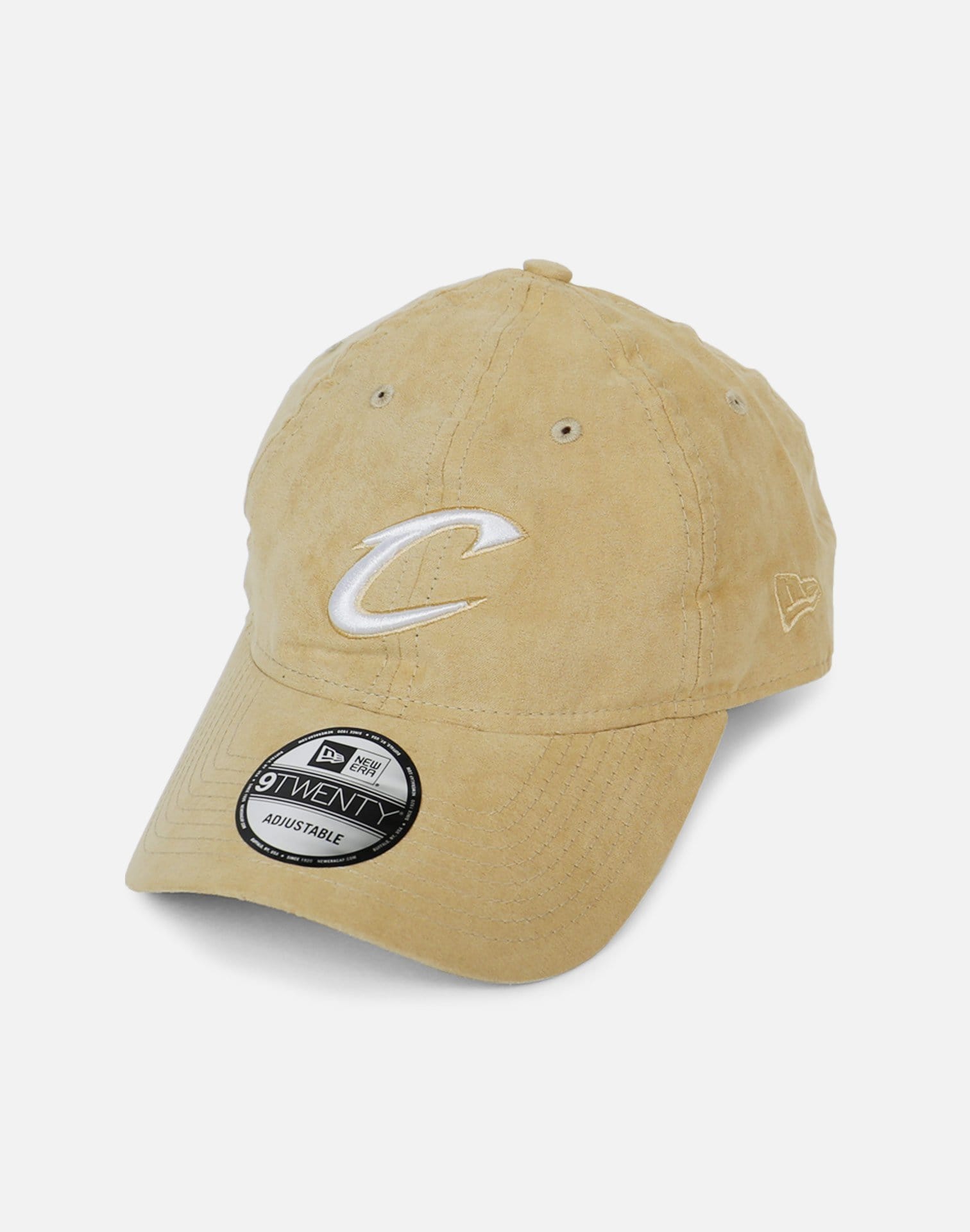 New Era Cleveland Cavaliers Stone Wash Suede Dad Hat (Tan)