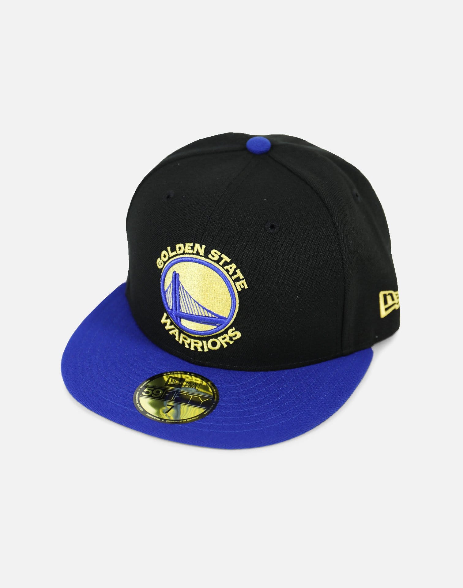 New Era Golden State Warriors Authentic Fitted Hat (Black/Blue)