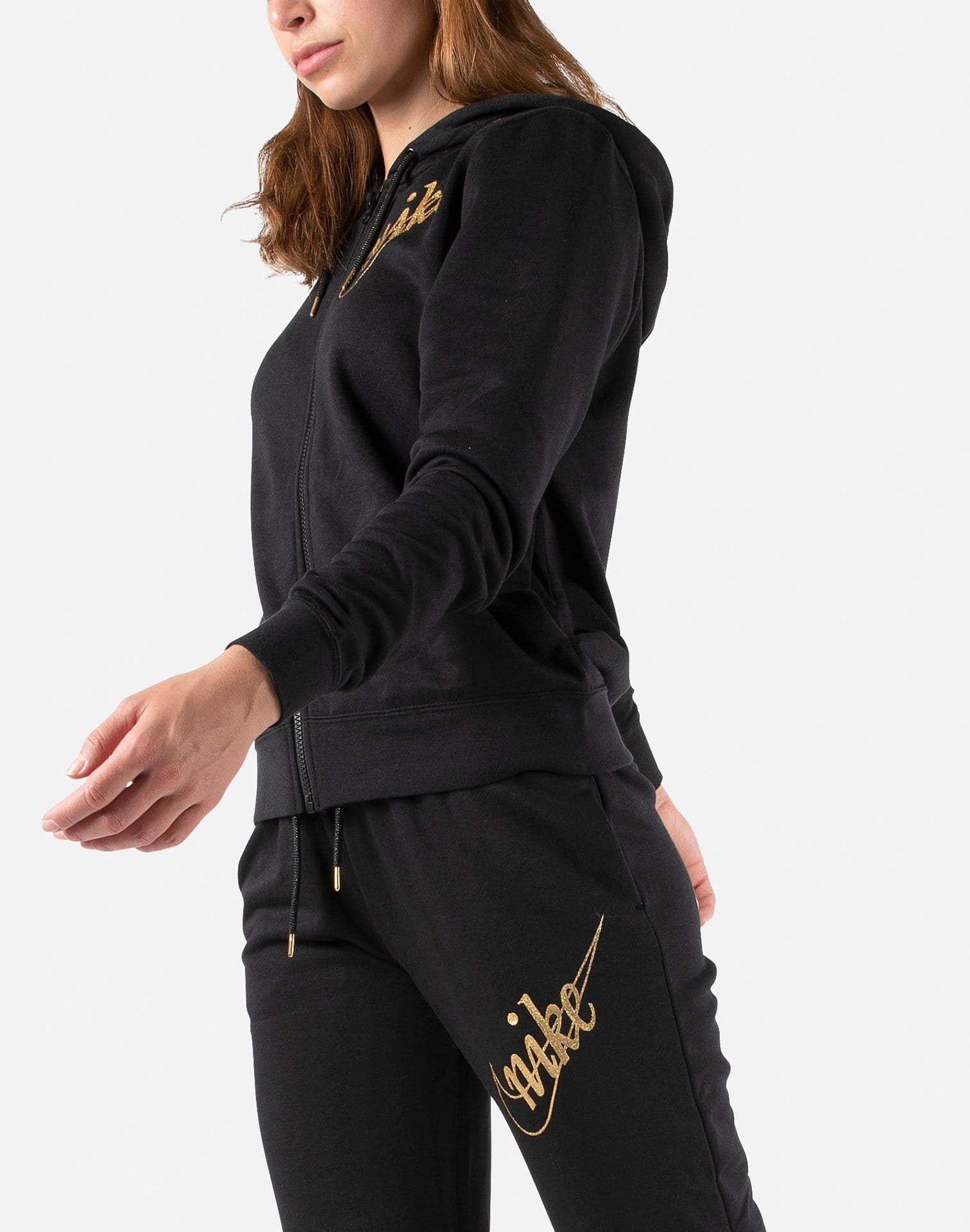 Nike Women' Black/Gold Stardust Graphic Fleece Jogger (DX6447-010) Sizes  1X/3X