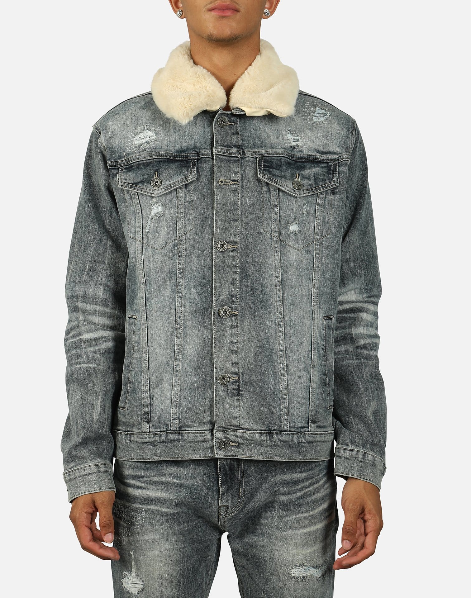 Smoke Rise FUR COLLAR DENIM JACKET – DTLR