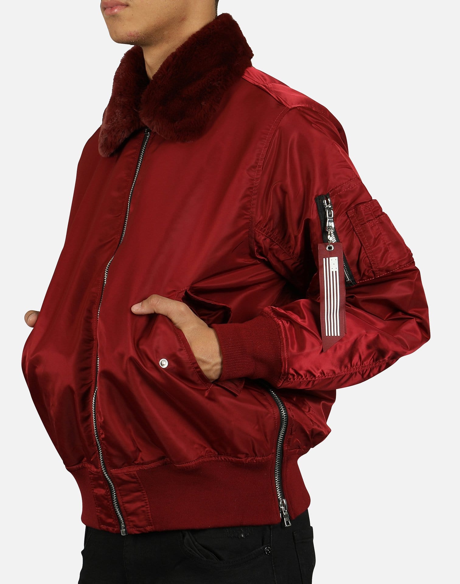 Smoke Rise MA FAUX FUR COLLAR BOMBER JACKET – DTLR