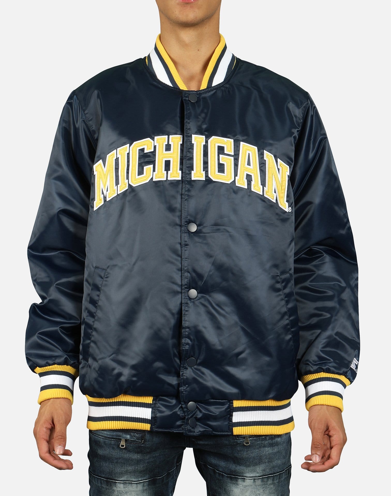Starter MICHIGAN WOLVERINES SATIN BOMBER JACKET – DTLR
