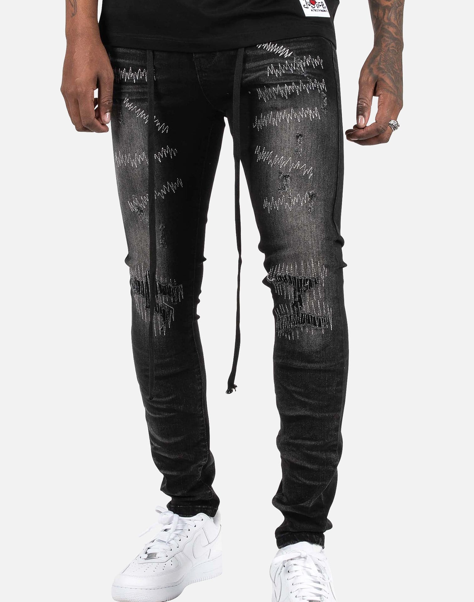 Distressed Jeans Mens Jeans With Writing On Them WAIMEA Mens