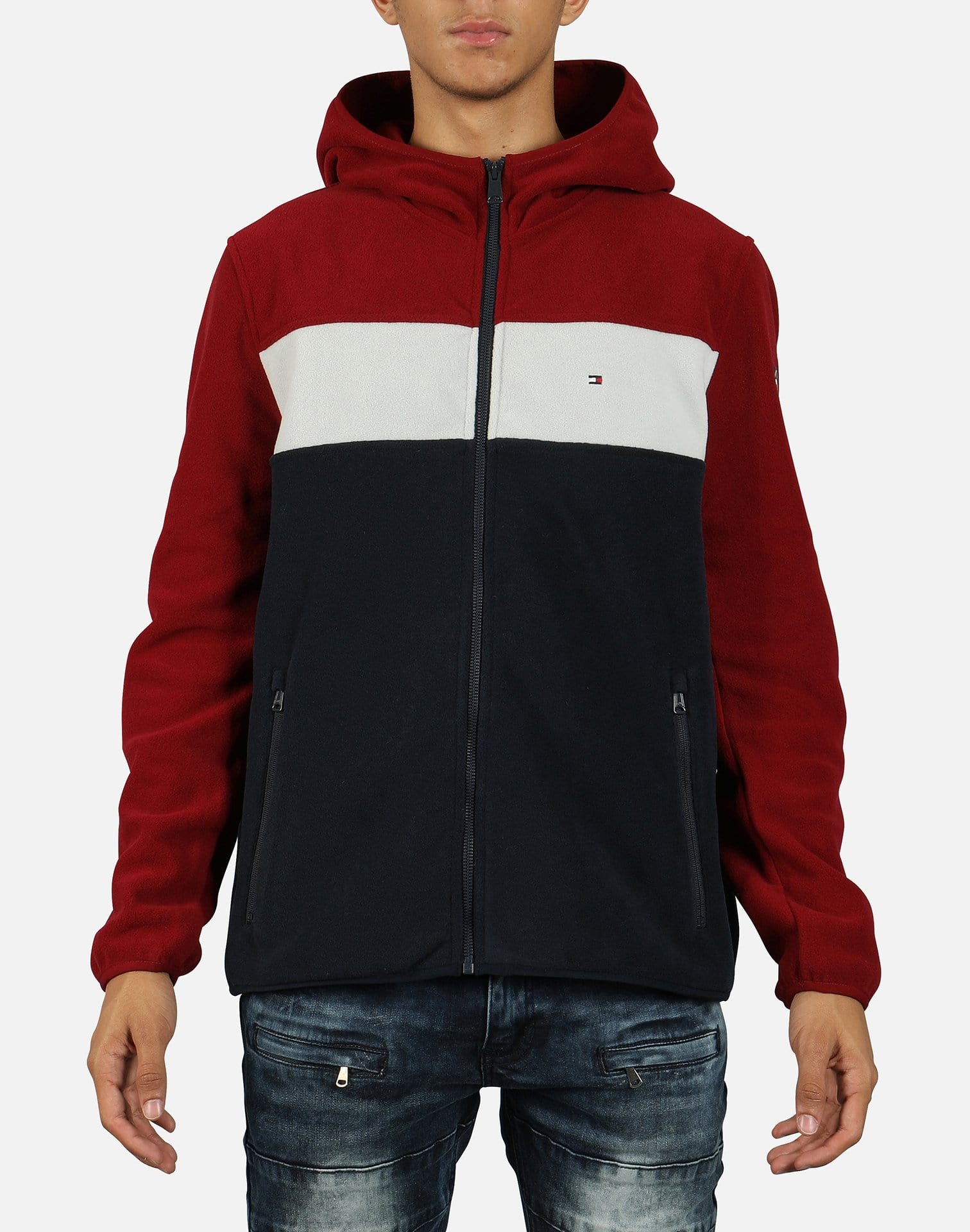 Pre-owned Supreme S Logo Colorblocked Hooded Sweatshirt Red